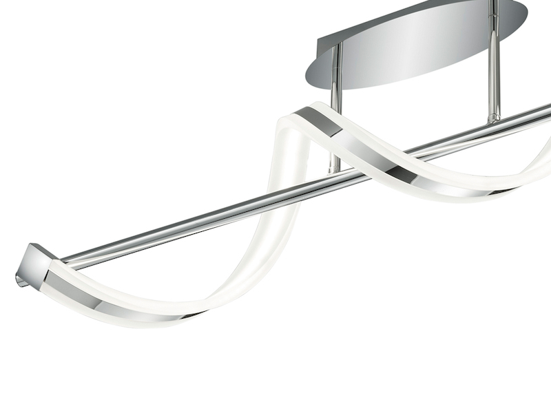 LED Deckenleuchte SYDNEY in Silber Chrom, dimmbar, Breite 103cm