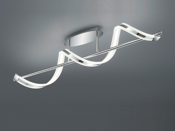 LED Deckenleuchte SYDNEY in Silber Chrom, dimmbar, Breite 103cm
