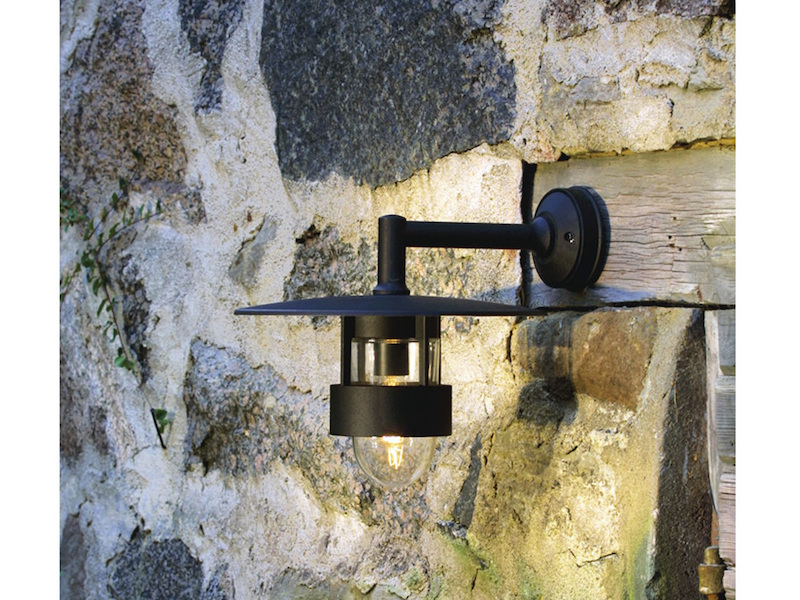 Außenwandleuchte FREJA, Alu schwarz, H 40cm, Hausbeleuchtung modern