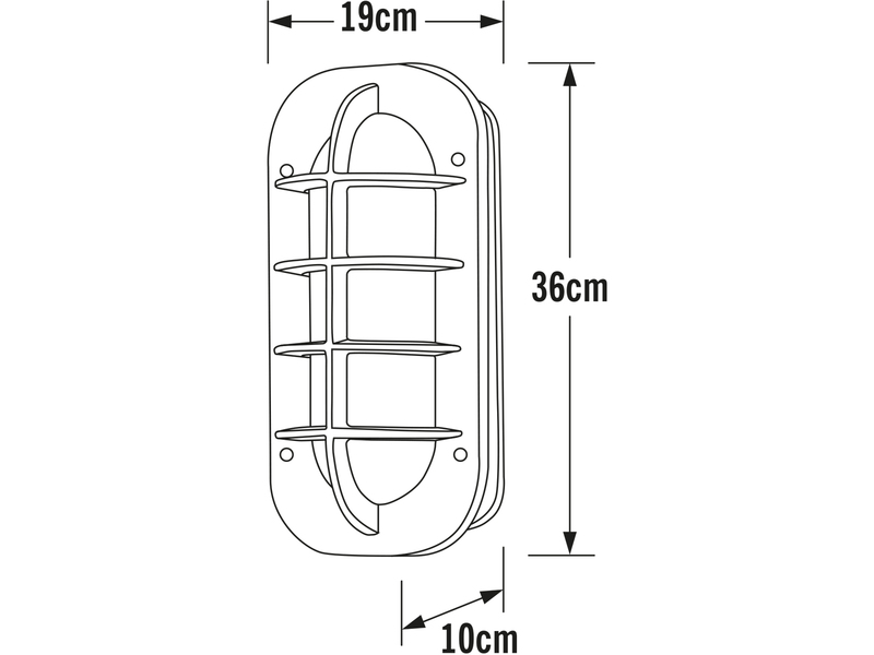 Außenwandleuchte LOKE mit Steckdose, Alu Schwarz & Opalglas, Höhe 36cm