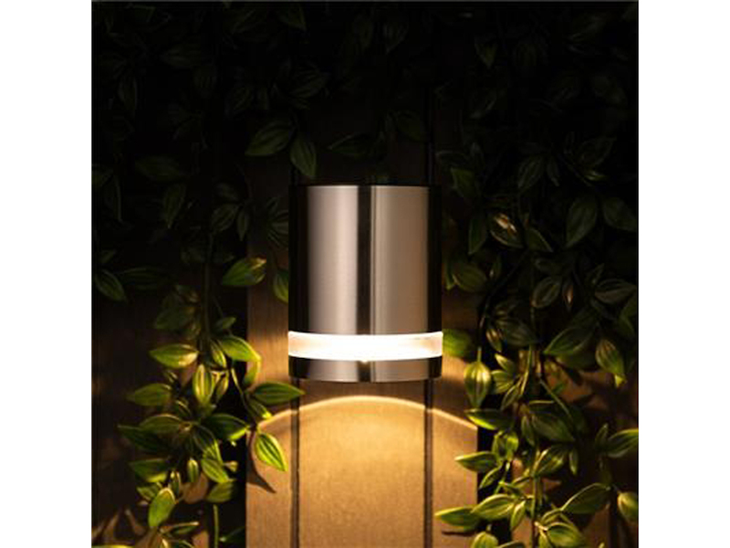 Solar Außenwandleuchte Edelstahl, Höhe ca. 12 cm, Dämmerungssensor