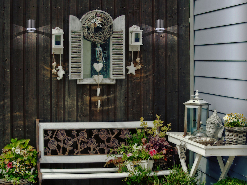 Solar Außenwandleuchte Edelstahl, Höhe ca. 12 cm, Dämmerungssensor