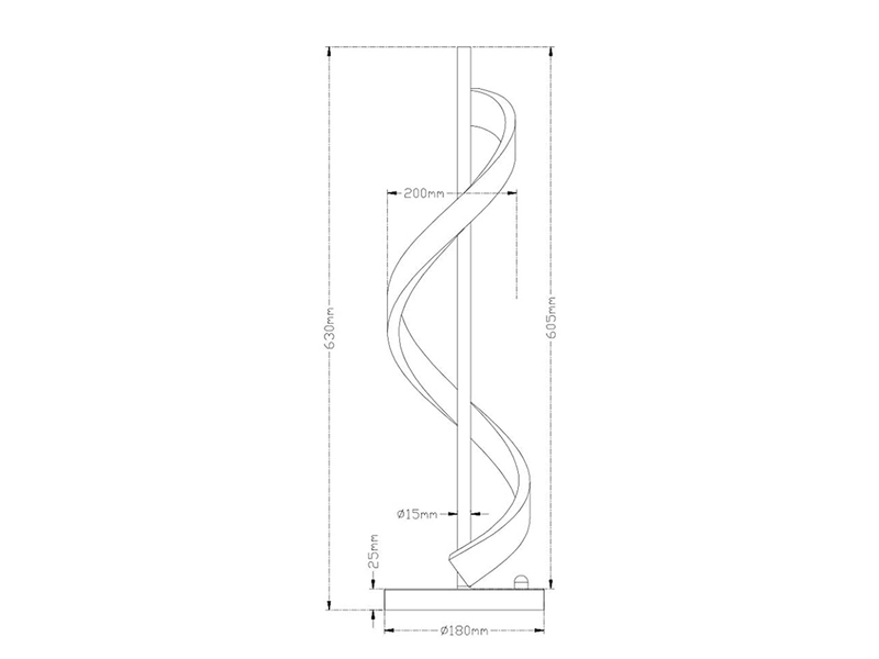 Ausgefallene LED Tischleuchte im 2er Set, H. 63 cm, Chrom, inkl. Dimmer