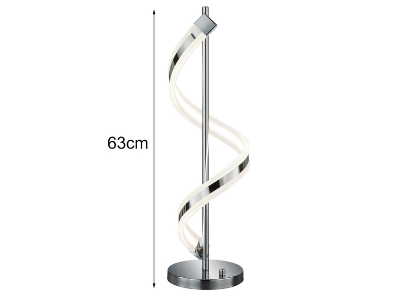 Ausgefallene LED Tischleuchte im 2er Set, H. 63 cm, Chrom, inkl. Dimmer