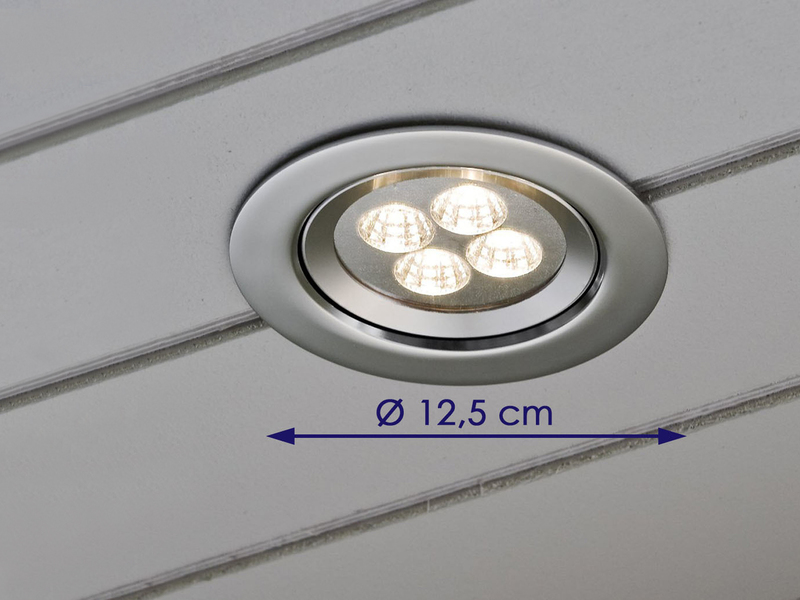 Schwenkbarer LED Deckeneinbaustrahler 12,5 cm, geeignet für Bad und Außenbereich