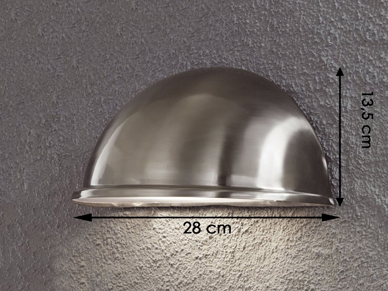 Außenwandleuchte Downlight TORINO in Edelstahl, 28 x 13,5 cm, Hausbeleuchtung