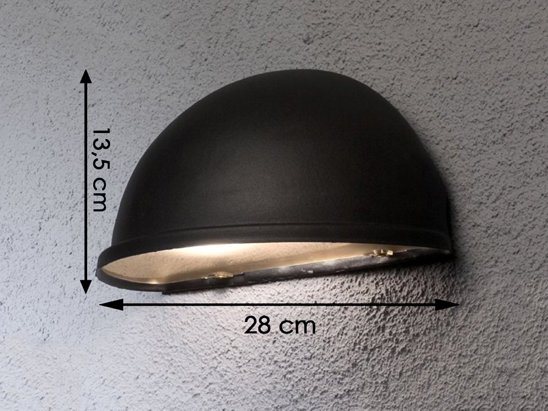 Außenwandleuchte Downlight TORINO schwarz, 28 x 13,5 cm, Hausbeleuchtung