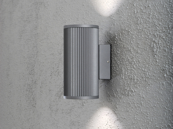 Außenwandleuchte SIRACUSA Up & Downlight Aluminium Grau, H 20,5cm
