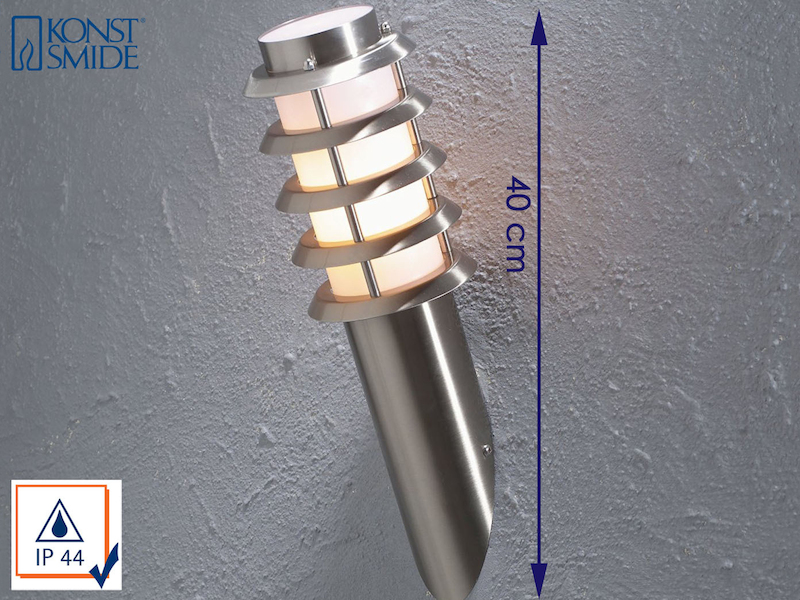Außenwandleuchte TRENTO Wandfackel aus Edelstahl, Höhe 40cm