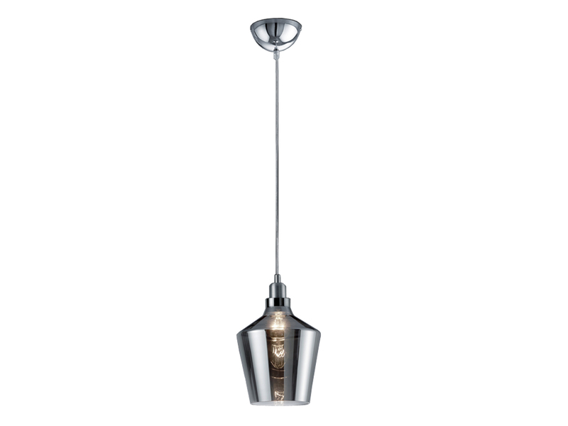 Pendelleuchte CALAIS 1-flammig klein mit Rauchglas Lampenschirm, Ø 20cm