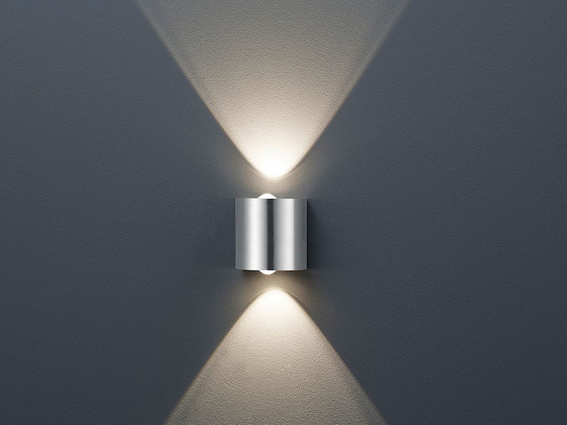 LED-Wandleuchte WALES mit Up & Down Effekt, Silber matt, Höhe 9cm