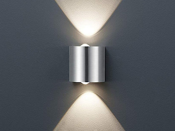 Schicke LED-Wandleuchte WALES Up & Down Effekt, Nickel matt, Höhe 9cm