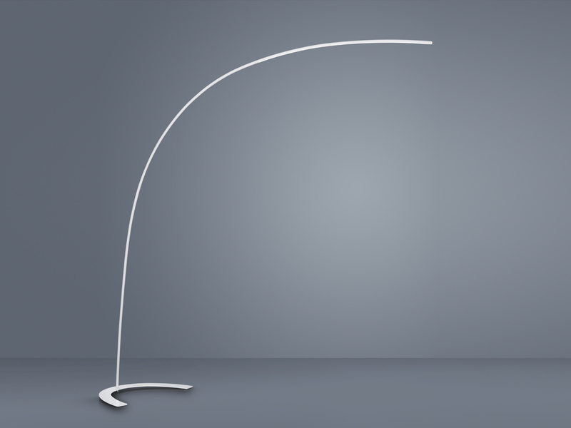 LED Bogenlampe SHANGHAI modern, 200cm Ausladung, dimmbar in Weiß