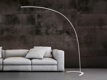 LED Bogenlampe SHANGHAI modern, 200cm Ausladung, dimmbar in Weiß