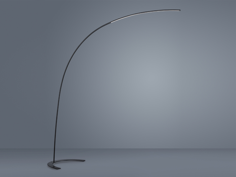 LED Bogenlampe SHANGHAI modern, 200cm Ausladung, stufenlos dimmbar in Schwarz