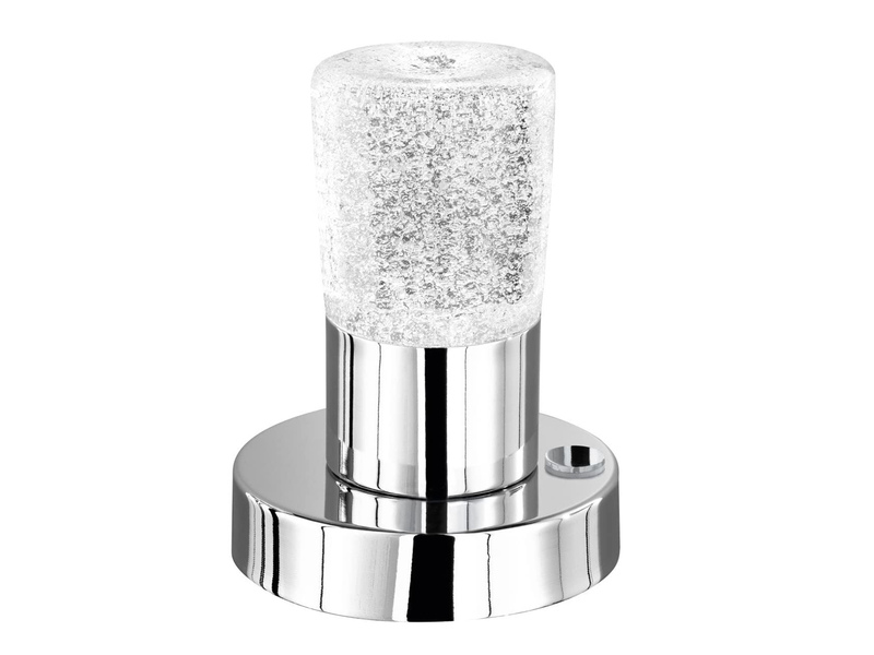 Kleine LED-Tischlampe Silber Chrom mit Sensordimmer, Höhe 14cm