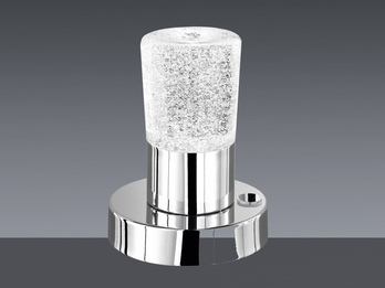 Kleine LED-Tischlampe Silber Chrom mit Sensordimmer, Höhe 14cm