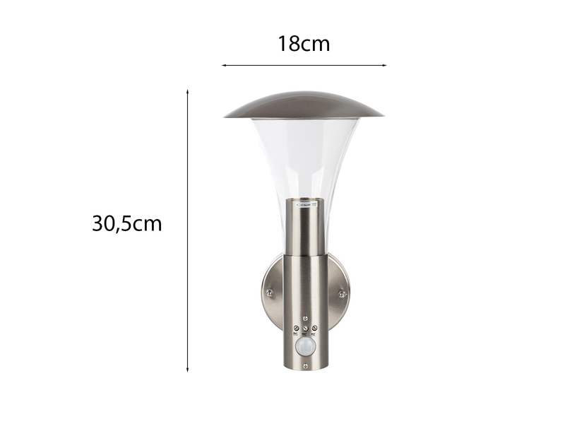2er Set Edelstahl Außenwandleuchten mit Bewegungsmelder & LEDs