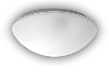 Deckenleuchte / Deckenschale rund, Glas Weiß mit Klarrand, Ø 25cm