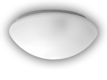 Deckenleuchte / Deckenschale rund, Glas Weiß mit Klarrand, Ø 35cm