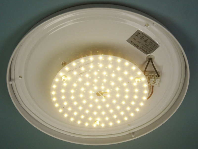 LED-Deckenleuchte / Deckenschale rund, Glas satiniert mit Klarrand, Ø 35cm