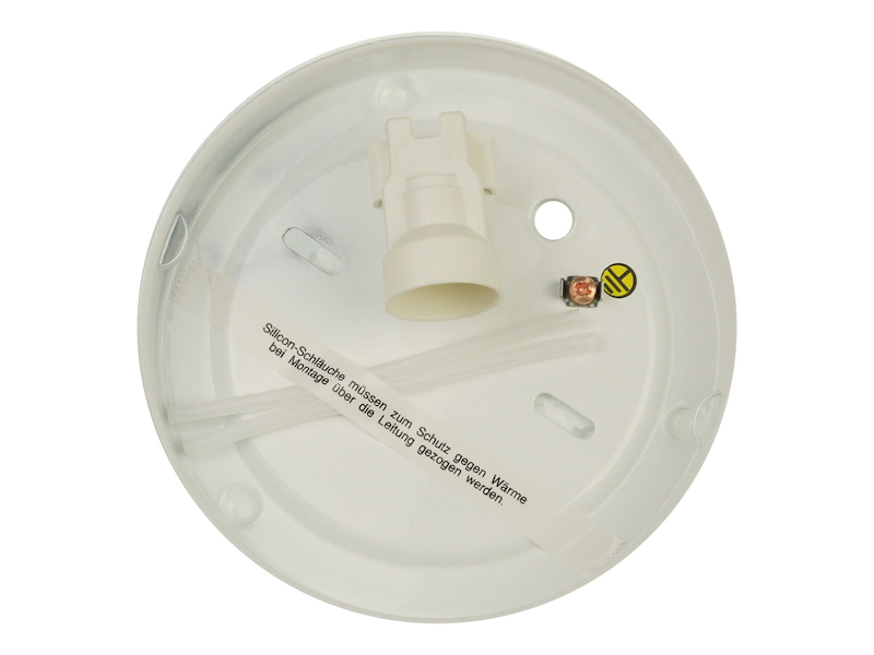 Deckenleuchte rund, Schliffglas Weiß, Dekorring Messing poliert, Ø 25cm