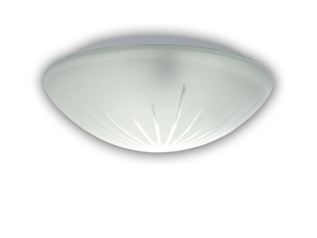 Deckenleuchte / Deckenschale rund, Schliffglas Weiß, Ø 30cm