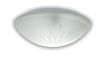 LED-Deckenleuchte / Deckenschale rund, Schliffglas satiniert, Ø 20cm