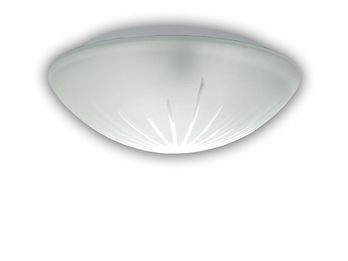 LED-Deckenleuchte / Deckenschale rund, Schliffglas satiniert, Ø 25cm