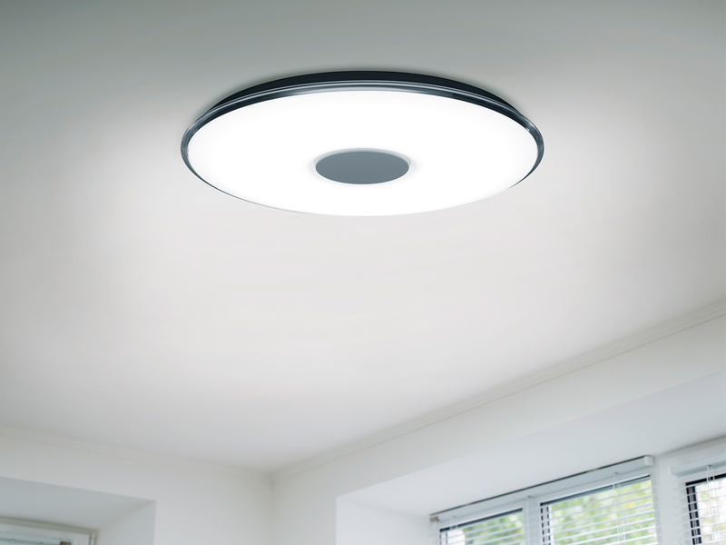Große LED Deckenleuchte TOKYO flach mit Fernbedienung dimmbar, Ø60cm