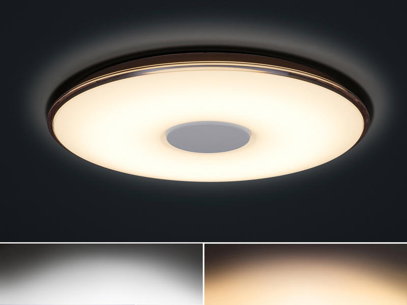 Große LED Deckenleuchte TOKYO flach mit Fernbedienung dimmbar, Ø60cm