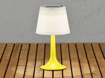 LED Solar Outdoor Tischleuchte ASSISI aus Kunststoff Gelb, Höhe 36cm