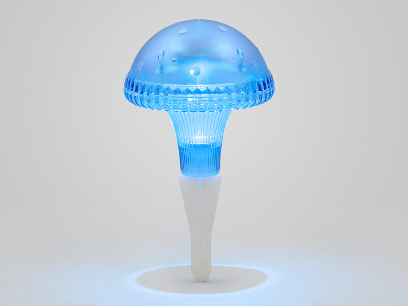 LED Solarleuchte ASSISI, Blau mit Erdspieß Höhe 27,5 cm