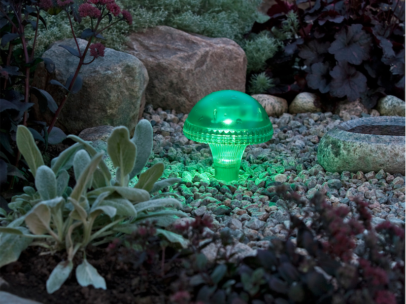 3er-Set LED Solarleuchte / Gartenleuchte ASSISI, IP44, grün, Höhe 27,5 cm
