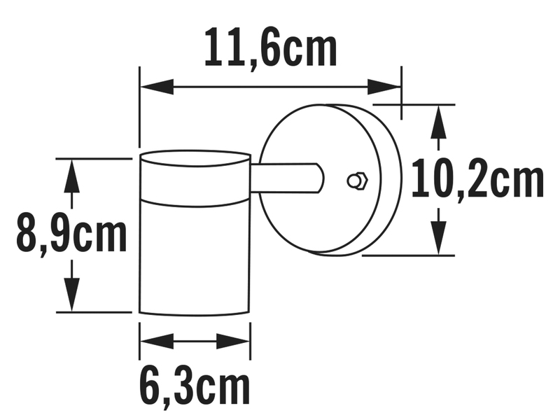 2er-Set Wandleuchte MODENA Down-Light galv. Stahl, GU10, Höhe 9 cm, IP44