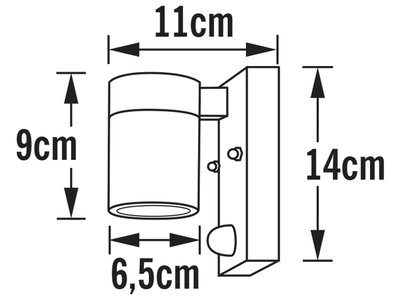 2er-SetWandleuchte MODENA, Bewegungsmelder, galv. Stahl, GU10, Höhe 9 cm, IP44