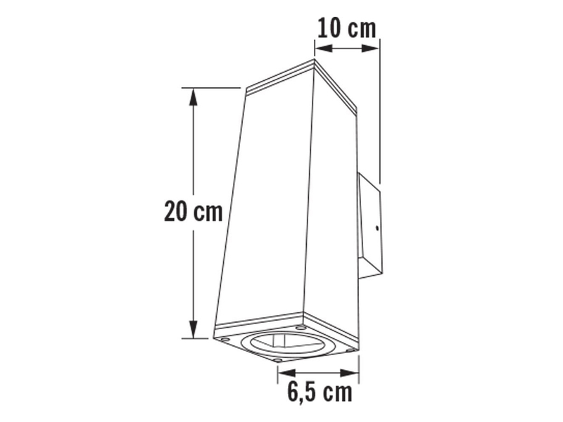 Aluminium-Wandleuchte MONZA, Up/Down-light, GU10-Sockel, H: 20 cm, IP44