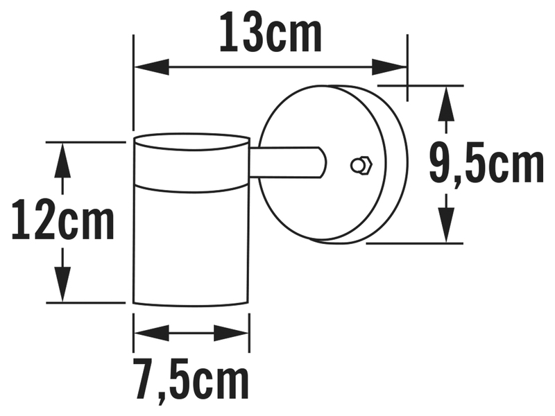 2er-Set Aluminium Downlight Wandleuchten MODENA schwarz, GU10, Höhe 13 cm, IP44