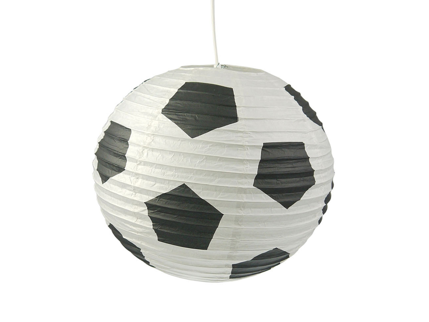 Kinder Papierlampe FUSSBALL  Lampenschirm Ø 40cm Pendelleuchte mit Aufhängung