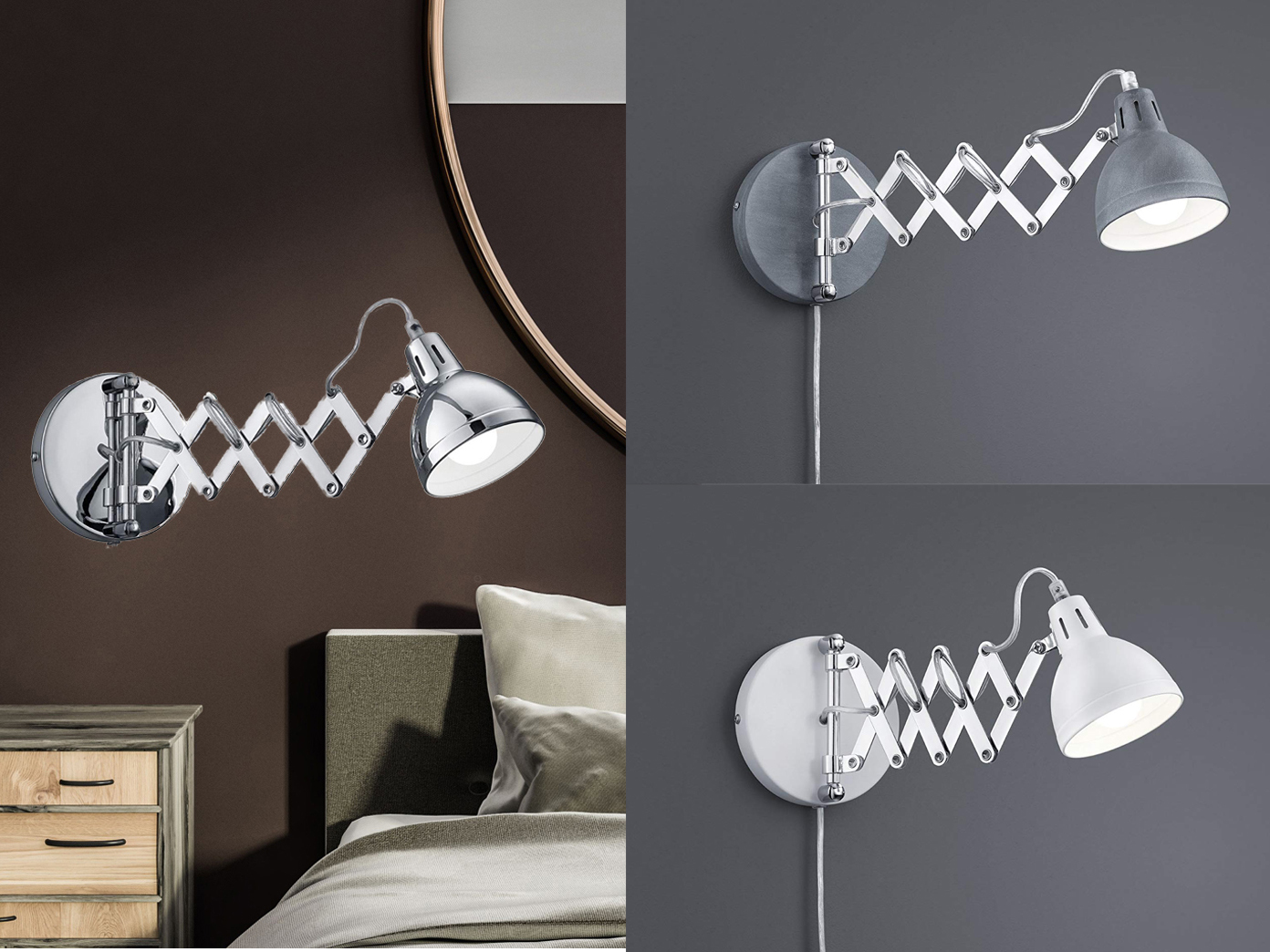 Wandlampen schwenkbare Leselampen mit Lesearm ausziehbar fürs Schlafzimmer Bett