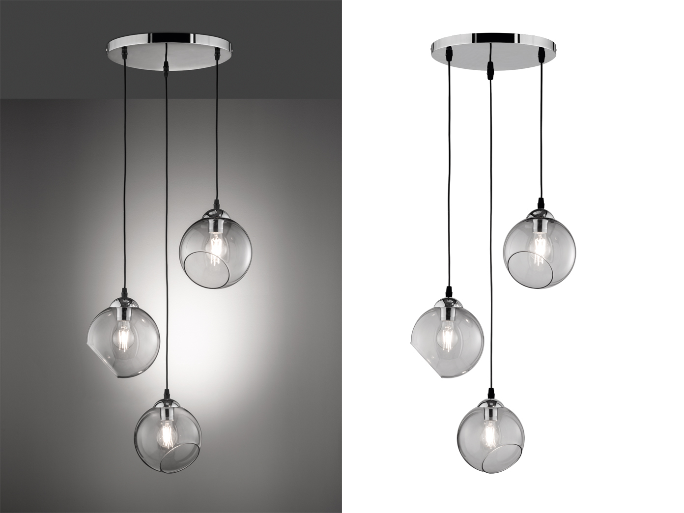 Angoily Rauchglas Lampenschirm Für G9 Pendelleuchten – 150 Mm Kugelform, Gleichmäßige Beleuchtung, Grau