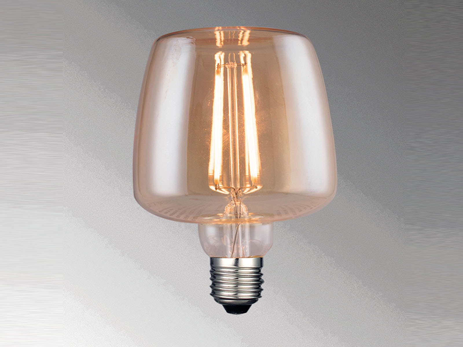 E27 Filament LED Bernsteinfarben - 4 Watt, 380 Lumen Warmweiß, Ø10,5cm