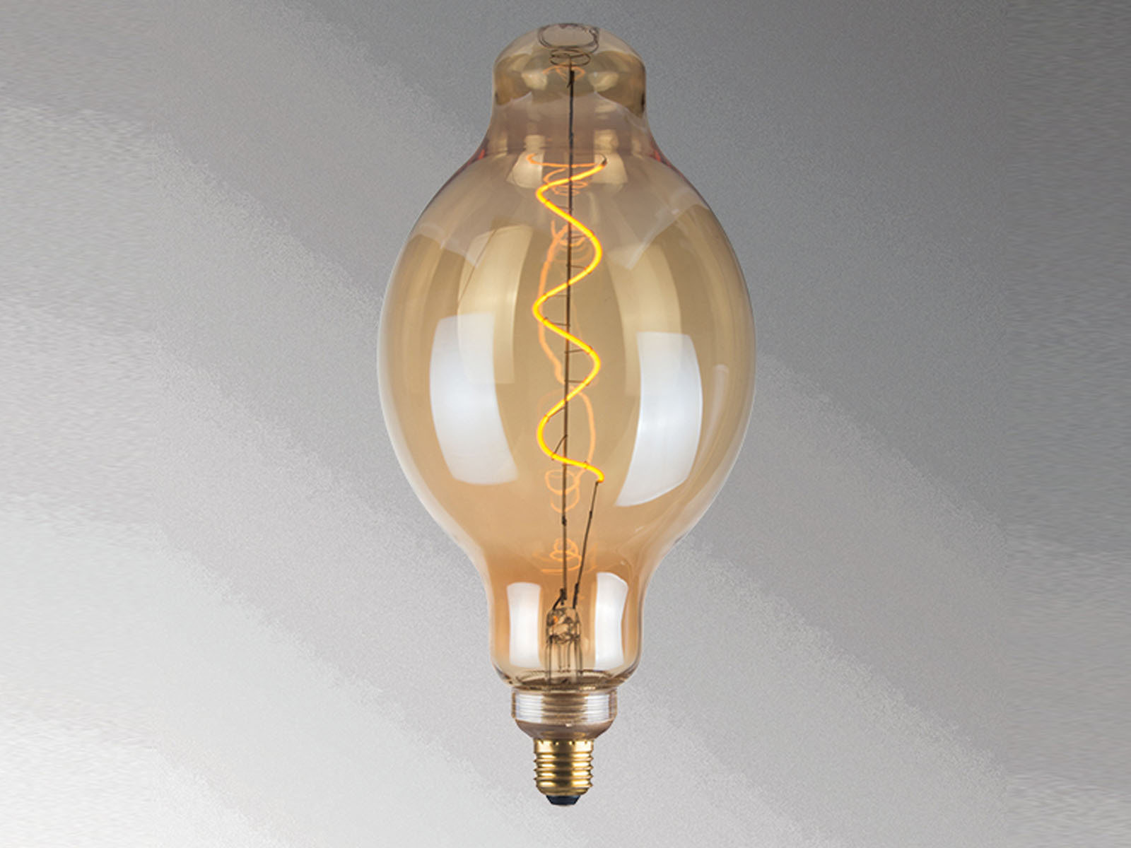 Großes E27 Filament LED Deko Leuchtmittel GLOBE Ø16cm - Glühbirne Bernsteinfarbe