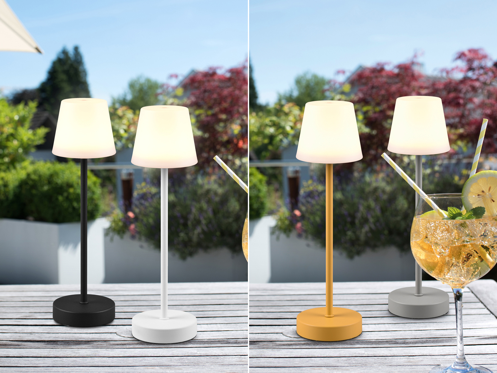 für Strom, kabellos Gartentisch ohne LED Outdoor Tischleuchten Akku Tischlampen | eBay